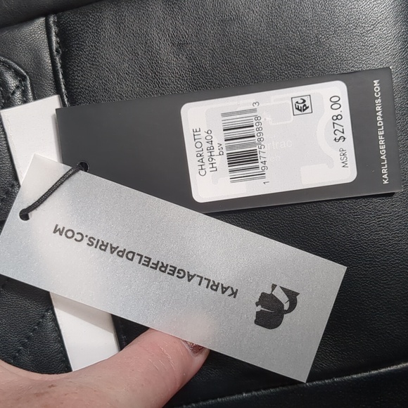 NWT Karl Lagerfeld Charlotte Leather Top Handled Satchel - Picture 12 of 17